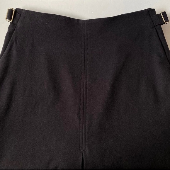 NWT. Massimo Dutti Navy Blue Wool Blend Midi Skirt with Side Buckle. Size XS. - Picture 3 of 11